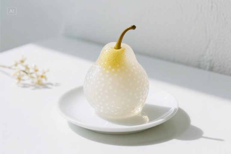 Crystal pear with jelly texture